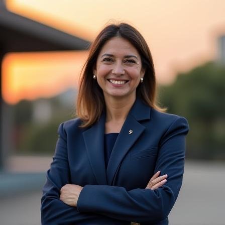 Founder of Meteora Coaching looking at the horizon, circular frame