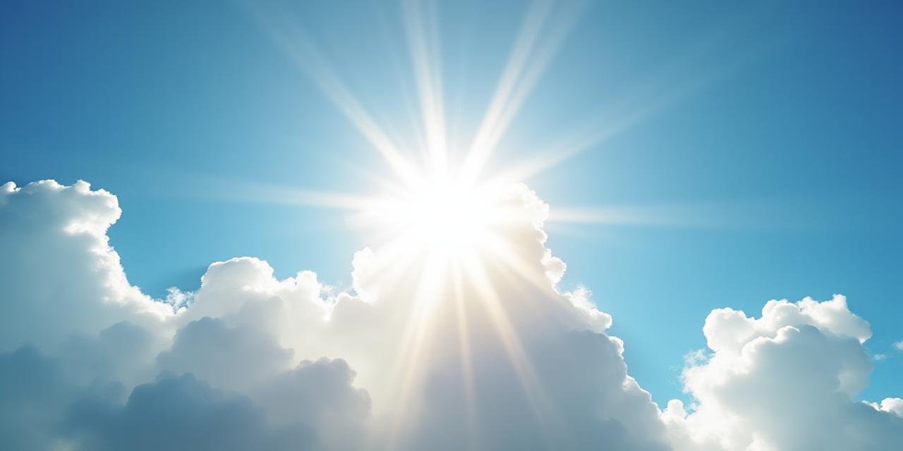 A serene cloud formation under a bright sun, symbolizing clarity above the storm